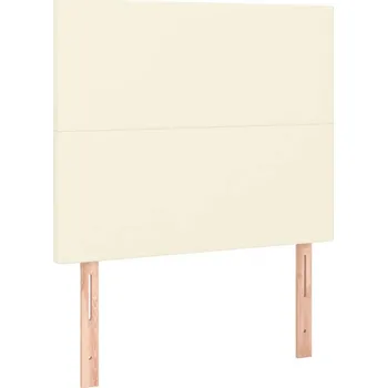 Čelo postele krémové 90x5x118/128 cm umělá kůže