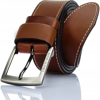 Opasek Kožený Gracio Pánský Černý Pásek ke kalhotám 95 cm