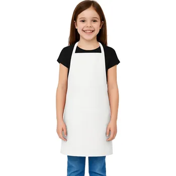 Kuchyňská zástěra Dětský kuchyňský zástěr bílý s kapsou – praktický a pohodlný