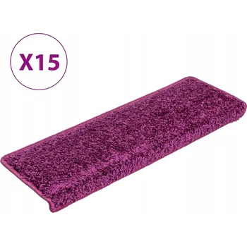 Nášlap na schod Kobercové nášlapy na schody 15 ks 65x21x4 cm Fialové obdélníkové okraje