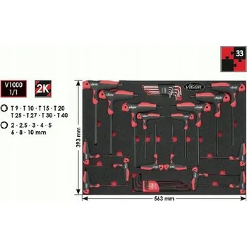 Šroubovák SADA ŠROUBOVÁKŮ TORX A IMBUSŮ S T-RUKOJETÍ 33 KS