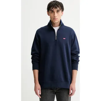 Pánská mikina Bavlněná mikina Levi's pánská, tmavomodrá barva, hladká, A8606 A8606.0005 59X, vel. S
