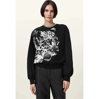 Dámská mikina Bavlněná mikina AllSaints KIARA CYGNET W156JC černá 99X, vel. L