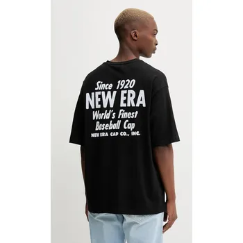 Pánské tričko Bavlněné tričko New Era 60684382 černá 99X, vel. L