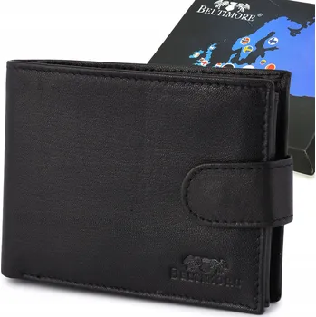 Peněženka Pánská kožená peněženka černá z pravé kůže velká horizontální Beltimore