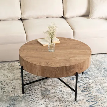 Konferenční stolek Kulatý konferenční stolek BELIEF - různé barevné varianty Dub