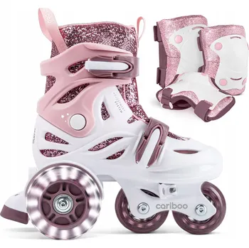 Kolečkové brusle Sada dětských kolečkové brusle Cariboo Ballerina XS (26–30) + fialové chrániče