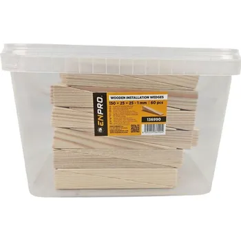 Zdenické nářadí Klínky montážní dřevěné, 150 x 25 x 25 - 1 mm, 60 ks, ENPRO