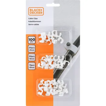 Kabelové svorky Black & Decker, sada 100 ks
