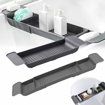 Koupelnový nábytek NASTAVITELNÁ POLICE DO VANY ČERNÁ