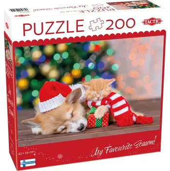 Dětské zboží Puzzle 200 dílků – Drápky a dárky (vánoční edice)
