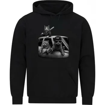 Pánská mikina Pánská mikina Gangsta z Kočičí čtvrti (Velikost: 5XL, Barva: Černá)