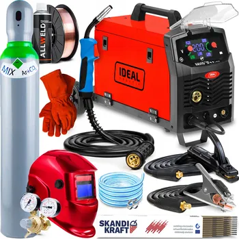 Svářečka INVERTOROVÁ SVÁŘEČKA IDEAL PRAKTIK MIG 211 SYNERGIE LED MMA TIG 200A HLINÍK