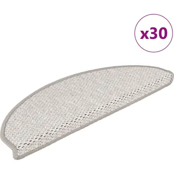 Nášlap na schod Samolepicí rohože na schody Sisal-Look 30 ks 65x21x4 cm Platina Béžová 3365870
