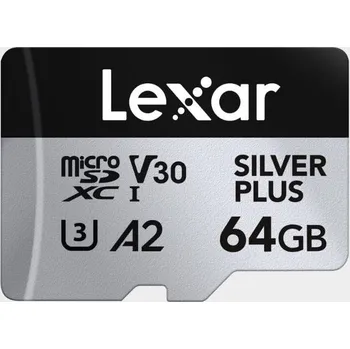 Paměťová karta Lexar microSDXC Professional SILVER Plus UHS-I/U3/A2/4K R205/W100 (V30) 64GB