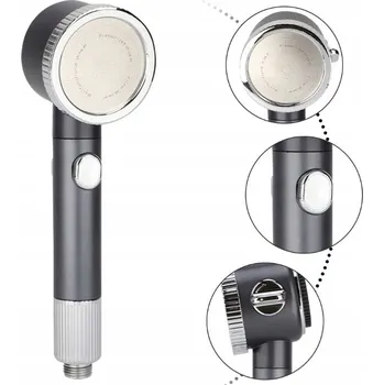 Sprchová hlavice Moderní černá sprchová sprchová hlavice s filtrem, vysokotlaká