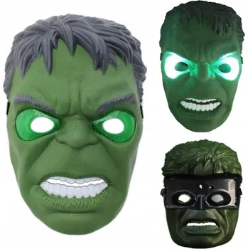 Karnevalová maska SVÍTÍCÍ MASKA HULK LED SUPERHRDINA