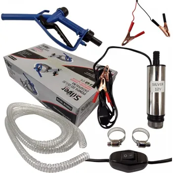Čerpadlo Ponorné naftové čerpadlo s pistolí 1" 51mm 12V 4m Silver S10852