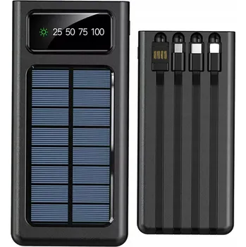 Powerbanka SOLÁRNÍ POWERBANKA 20000mAh RYCHLÉ NABÍJENÍ 4x KABEL SVÍTILNA