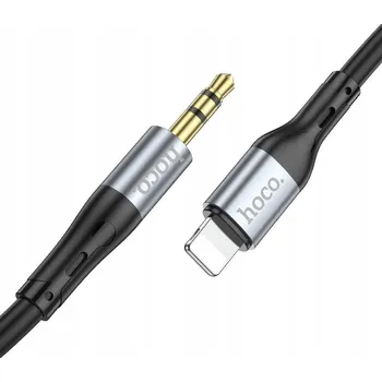 HOCO adaptér / kabel AUX Jack 3,5 mm - Apple Lightning UPA22 1 m černý