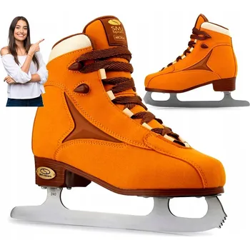 Pracovní obuv Krasobruslařské Brusle SMJ Arctica 41 Dárek Hnědé Velvet Stabilní Kotník