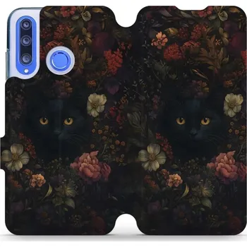 Pouzdro na mobilní telefon Flipové pouzdro Mobiwear - Honor 20 Lite - V161S Temné kočky (Knížkové flip pouzdro, obal, kryt na mobil Honor 20 Lite - V161S Temné kočky, materiál Umělá kůže + TPU - ochrana 360°, stojánek, silikonová vanička, magnetické zavírání)