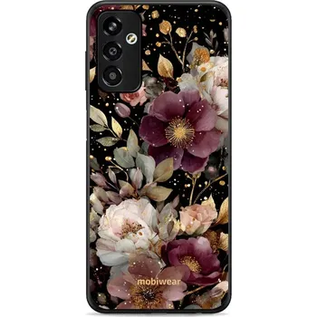 Lesklý kryt Mobiwear Glossy - Samsung Galaxy M13 - G169G Zlatavé kvítky (Prémiové lesklé pouzdro, obal, kryt Mobiwear Glossy na mobil Samsung Galaxy M13 - G169G Zlatavé kvítky, materiál Plast + TPU silikon - krytí po všech stranách, neošoupatelný potisk,)