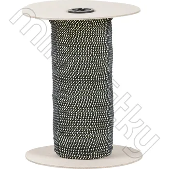 Textilní guma Pruženka černá reflexní kulatá 3 mm