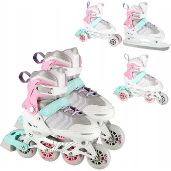 Kolečkové brusle BRUSLE 2V1 NASTAVITELNÉ 4v1 KOLEČKOVÉ BRUSLE PRO DĚTI S GUMOVÝMI KOLEČKY KOLEČKOVÉ BRUSLE BRUSLE NA LED
