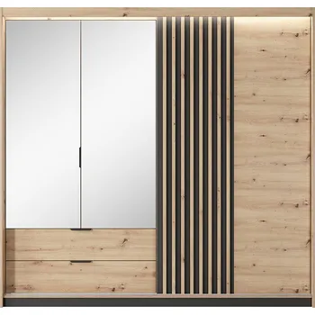 Šatní skříň TALLY a | šatní skříň 220 | se zrcadly | 220 cm | artisan/antracit