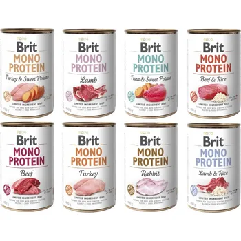 Krmivo pro psa BRIT MONO Karma mokra dla psa MIX příchutí 8 x 400 g