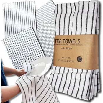 Utěrka Utěrka kuchyňská bavlněná extra silná 60x45 cm bílo-šedá 4 ks