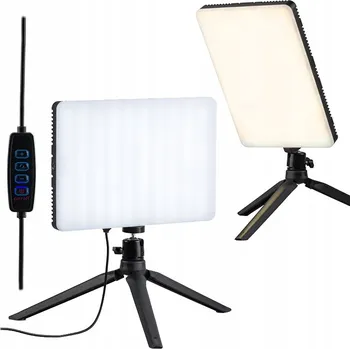 PANELOVÁ LAMPA PRO FOTOGRAFIE A STREAMOVÁNÍ NA STATIVU S DÁLKOVÝM OVLÁDÁNÍM USB 1180lm a 11W