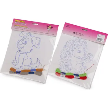 Textilie Dětské vyšívání s předtištěným motivem 2 ks Varianta: 4 viz foto, Balení: 1 sáček 61504/159560/285303