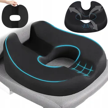 Polštář Polštář na hemoroidy, polštář na sedadlo, ortopedické sedadlo černá 45 x 45 cm