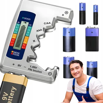 CYFROWY TESTER BATERII Z WYSWIETLACZEM LCD A AKUMULÁTORŮ AAAA 12V 24V