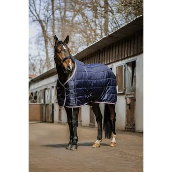 Deka pro koně EQUITHÈME Deka stájová Aztec Equithème, 50 g, navy blue Délka zad: 135 cm