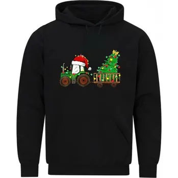 Pánská mikina Pánská mikina Vánoční Traktor (Velikost: 5XL, Barva: Černá)