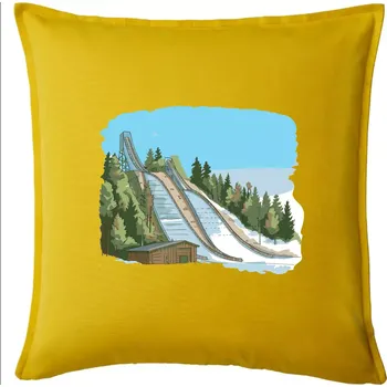 Polštář Obrázek skokanských můstků - Polštář 50x50 - 50x50 - Pouze potah ( Žlutá )
