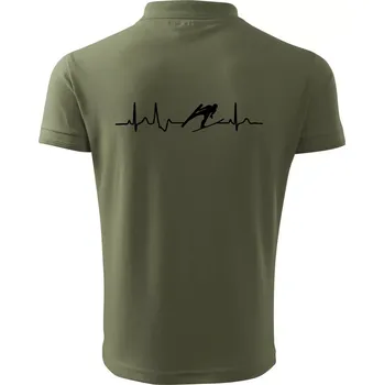 Pánská košile EKG skoky na lyžích - Polokošile pánská Pique Polo 203 - XL ( Khaki )