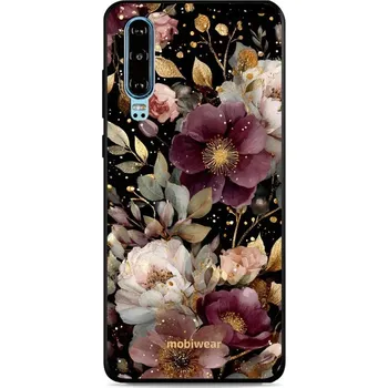 Pouzdro na mobilní telefon Lesklý kryt Mobiwear Glossy - Huawei P30 - G169G Zlatavé kvítky (Prémiové lesklé pouzdro, obal, kryt Mobiwear Glossy na mobil Huawei P30 - G169G Zlatavé kvítky, materiál Plast + TPU silikon - krytí po všech stranách, neošoupatelný potisk, tenké provedení,