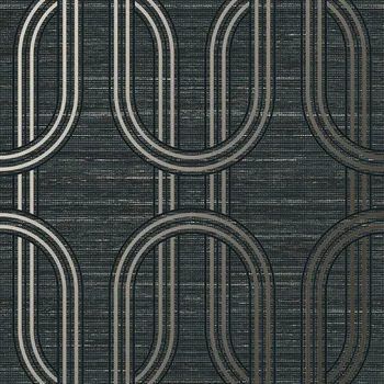 Tapeta ČERNÁ VINYLOVÁ TAPETA S GEOMETRICKÝM VZOREM