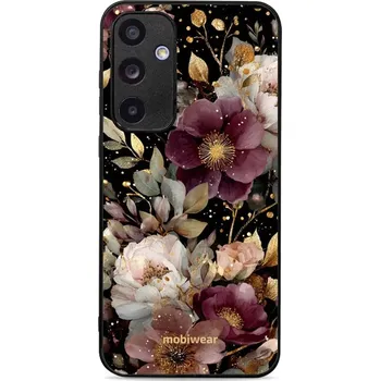 Pouzdro na mobilní telefon Lesklý kryt Mobiwear Glossy - Samsung Galaxy A55 5G - G169G Zlatavé kvítky (Prémiové lesklé pouzdro, obal, kryt Mobiwear Glossy na mobil Samsung Galaxy A55 5G - G169G Zlatavé kvítky, materiál Plast + TPU silikon - krytí po všech stranách, neošoupatelný)