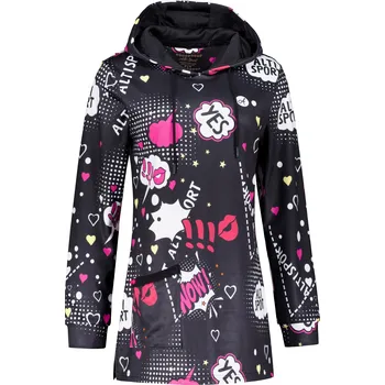 Dámská mikina Dámská mikina ALTISPORT GITA ČERNÁ/RŮŽOVÁ S