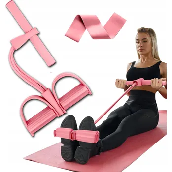 EXPANDER GUMA NA CVIČENÍ BŘICHA PROTAHOVÁNÍ ODPOROVÁ TRÉNINKOVÁ PÁSKA RŮŽOVÁ