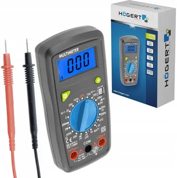 Multimetr Digitální multimetr, univerzální ruční měřič Hoegert Technik HT1E602