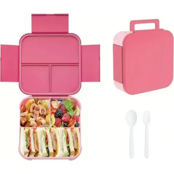 Svačinový box Svačinový box s příborem - LUNCH BOX - RŮŽOVÝ (Značka: XINYU)