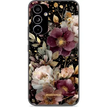 Lesklý kryt Mobiwear Glossy - Samsung Galaxy A54 5G - G169G Zlatavé kvítky (Prémiové lesklé pouzdro, obal, kryt Mobiwear Glossy na mobil Samsung Galaxy A54 5G - G169G Zlatavé kvítky, materiál Plast + TPU silikon - krytí po všech stranách, neošoupatelný)