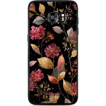 Lesklý kryt Mobiwear Glossy - Samsung Galaxy S7 Edge - G171G Zlatavé lístky a květy (Prémiové lesklé pouzdro, obal, kryt Mobiwear Glossy na mobil Samsung Galaxy S7 Edge - G171G Zlatavé lístky a květy, materiál Plast + TPU silikon - krytí po všech stranách
