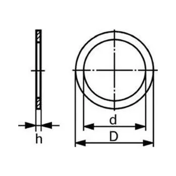 těsnící kroužek 16x22x1.5 Cu-měď DIN 7603